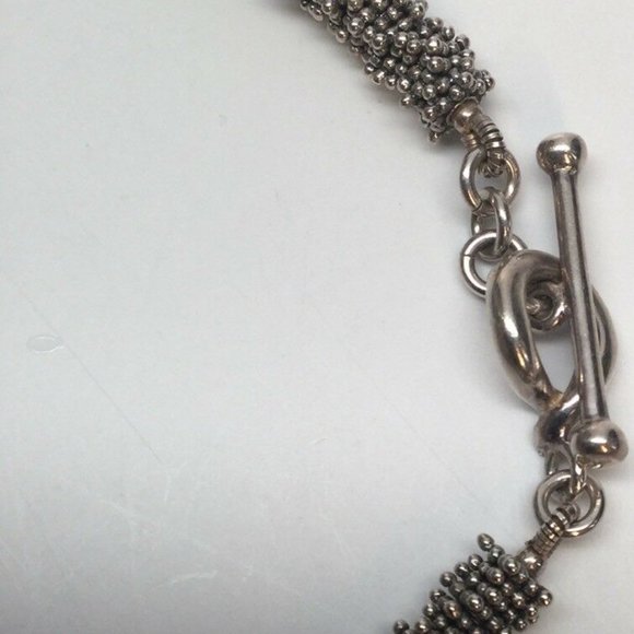 Michael Dawkins Sterling and 14K Granulated and Cultured Pearl Toggle Bracelet - Picture 5 of 8